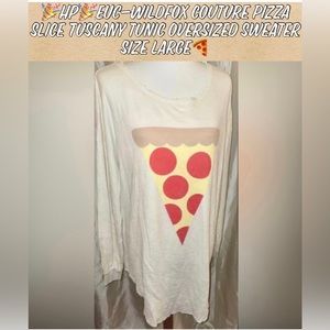 🎉HP🎉EUC- Wildfox Couture Pizza Slice Tuscany Tunic Oversized Sweater Large🍕
